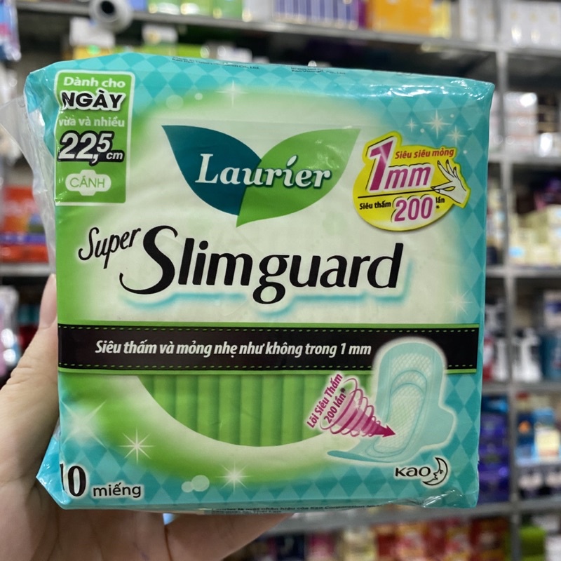 Băng Vệ Sinh Laurier Super Slimguard Siêu Siêu Mỏng Có Cánh 10 Miếng ...