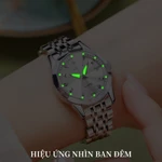 Đồng hồ nữ OLEVS 9931 chính hãng dây đeo bằng thép không gỉ có lịch phát sáng chống thấm nước — ảnh 5