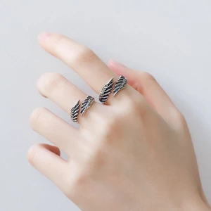 Nhẫn lông vũ BTF có thể điều chỉnh Nhẫn cánh thiên thần Trang sức thời trang cho ngày lễ tình nhân