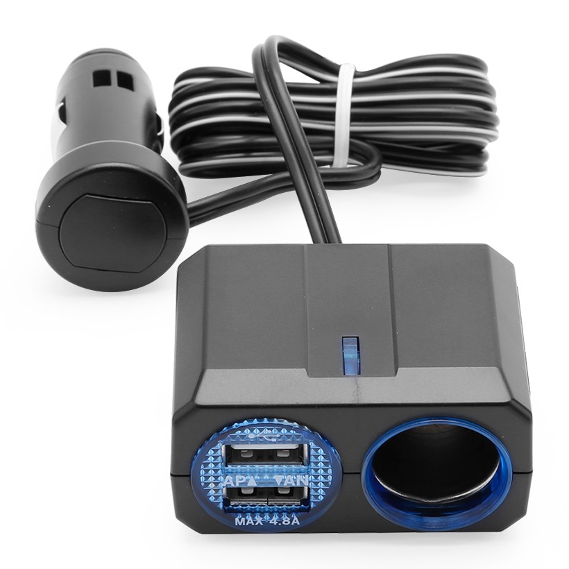 Bộ Chia Tẩu Ô Tô 1 Ổ Và 2 Cổng USB Có Dây AIRQ PZ-709 Phù Hợp Cho Nhiều Dòng Xe Ô Tô Xe Hơi