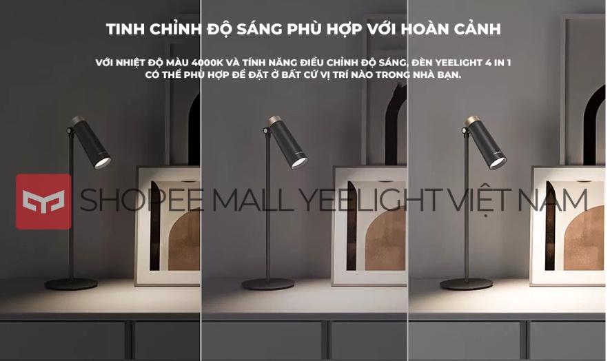 Mô tả Đèn bàn Yeelight YLYTD0011 đa năng 4 biển thể sử dụng, điều khiển cảm ứng, pin sạc 1800mah - 3