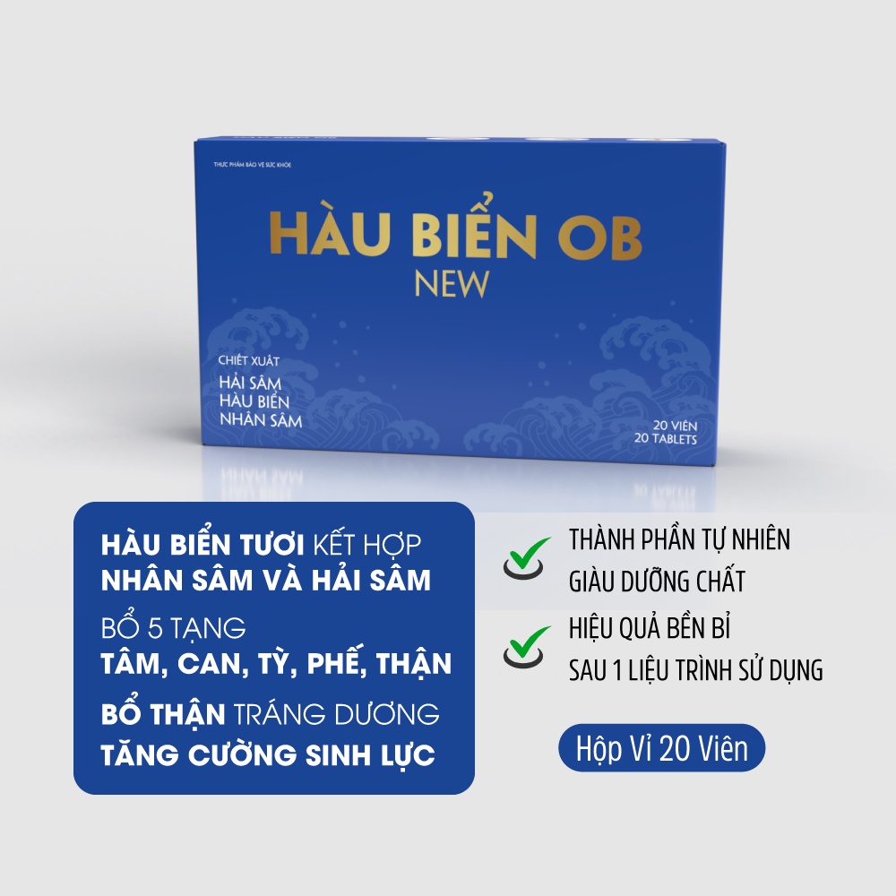 Ảnh 2HOBN -Bộ 2 Hộp Hàu OB New Tăng Cường Sinh Lý Nam Giới, Chiết Xuất Oyster(Hộp 20v) - Grow Green AZ 2
