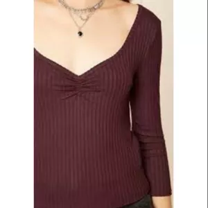 Áo len gân cổ tim tay lỡ vnxk F 2 1