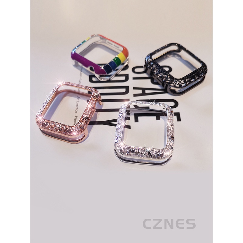 Ốp lưng hợp kim nhôm phong cách sang trọng dành cho nữ Vỏ chống sốc chống ma sát cho Apple Watch S11 SE3 S10 S9 S8 SE S7 S6 46mm 42mm 40mm 44mm 41mm 45mm Iwatch Case