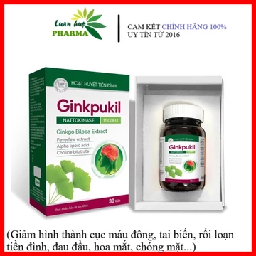 Hoạt huyết tiền đình GINKPUKIL - Giảm đau đầu, hoa mắt, chóng mắt, rối loạn tiền đình, cục máu đông, giảm tai biến...