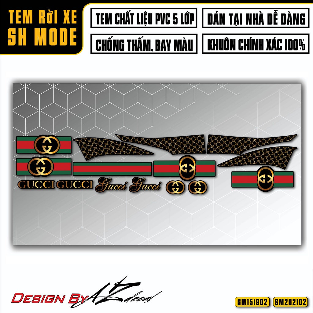 Decal Rời Xe SH Mode Đẹp Mẫu Guccci Tinh Tế | SM02 | Tem Chế SH Nữ ...