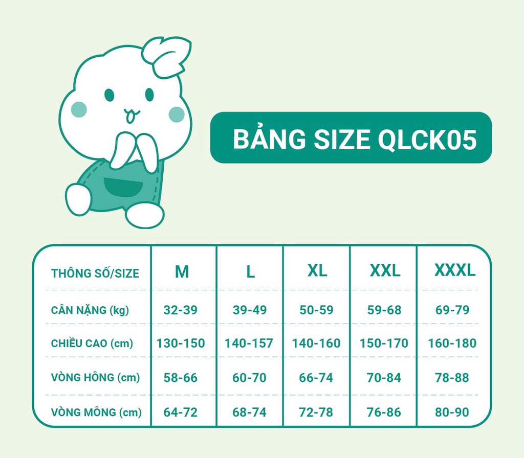 Mô tả - Combo 4 quần chống tràn nguyệt san BIGSIZE Purecotton vải cotton cao cấp PC113 - 1