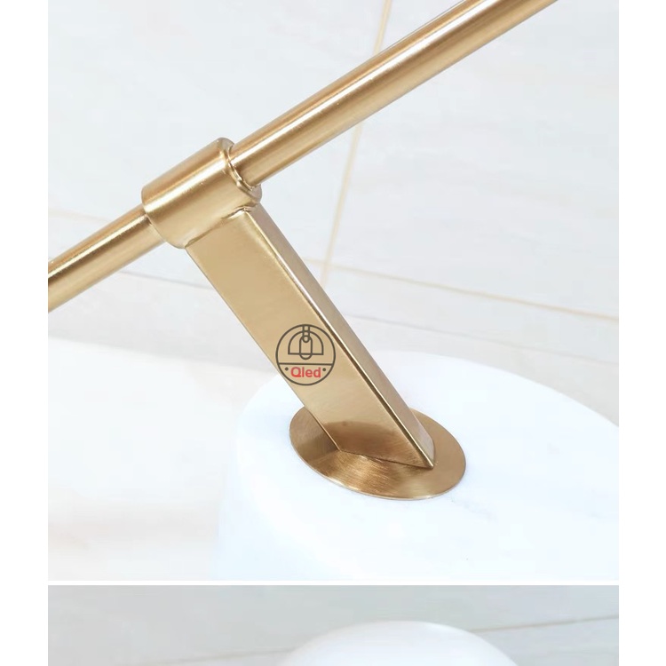 Đèn để bàn chao kim loại đế đá tự nhiên cao cấp [Bảo hành 12 tháng]