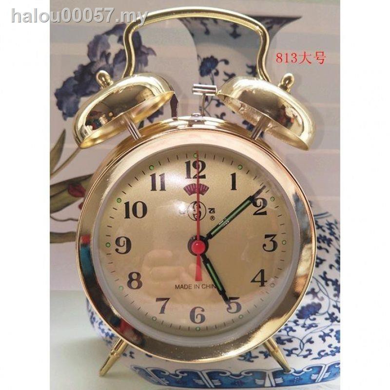 ✠♟Đồng hồ báo thức cơ học Hefei Hướng dẫn sử dụng cuộn dây kiểu cũ Phong trào đồng kim loại Báo động đầu giường học sinh <