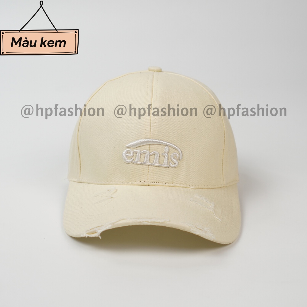 Mũ lưỡi trai Nón kết rách thêu hình chữ EMIS chất kaki cao cấp form ...