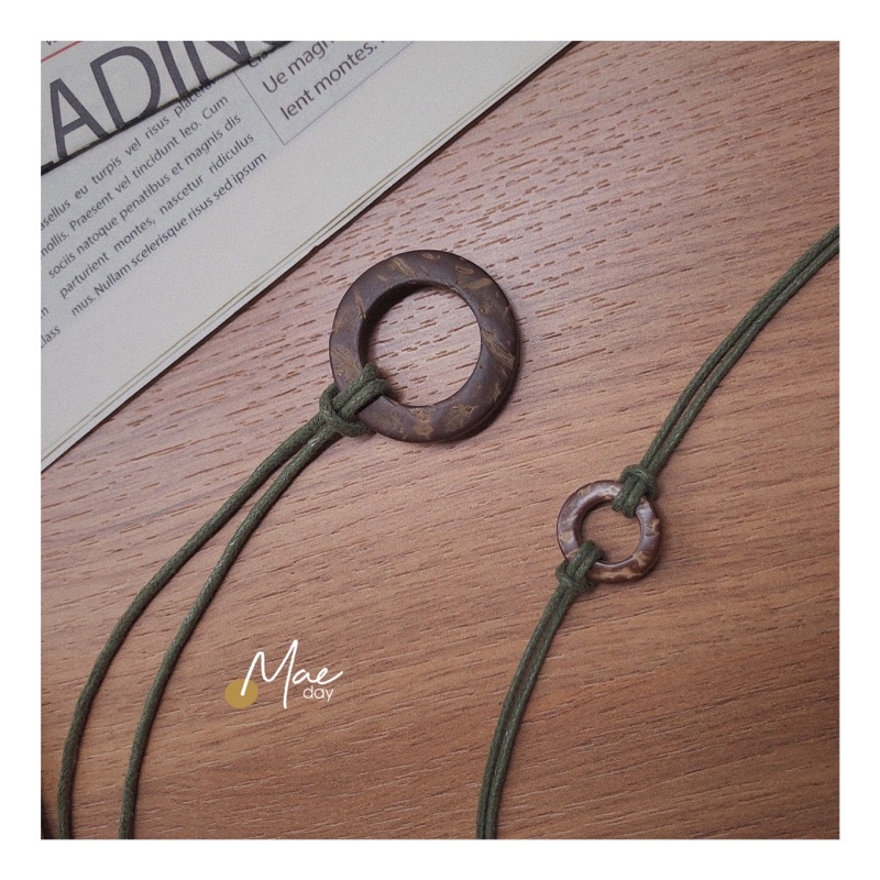 Vòng Sumi - Vòng cổ / dây chuyền, vòng tay khoen gỗ vintage tuỳ chỉnh kích thước