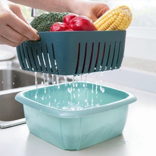 SET rổ và khay kèm nắp nhựa bảo quản đồ thông minh (màu ngẫu nhiên)
