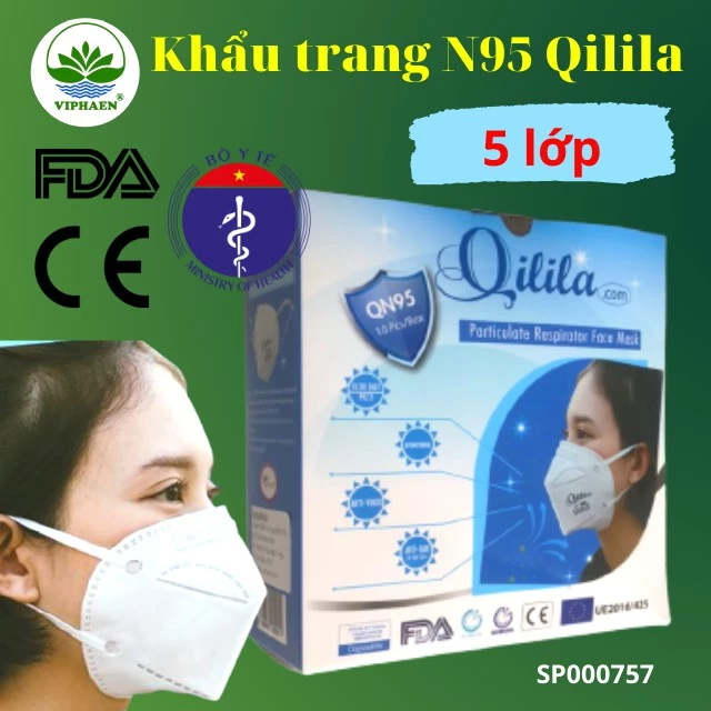 [Chuẩn Bộ y tế, FDA, CE] Khẩu trang N95 Qilila/Famapro, Khẩu trang kháng khuẩn 3D, Khẩu trang hiệu lực lọc cao