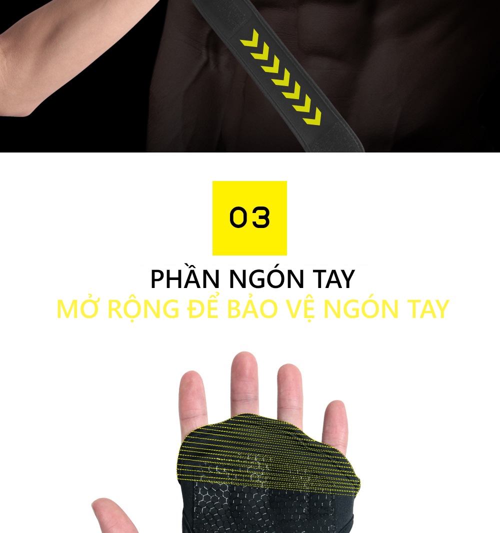 Mô tả Găng Tay Tập Gym Chính Hãng Bao Tay Tập Gym Thiết Kế Êm Ái Thoáng Khí Đệm Silicone Chống Trượt Cleacco SKDK Boro Sport - 7