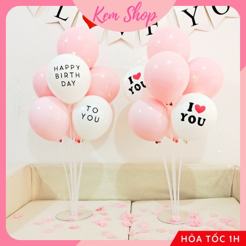 Set bóng kèm trụ bóng 7 nhánh cao 70cm trang trí sinh nhật, đám cưới, sự kiện siêu đẹp - K300