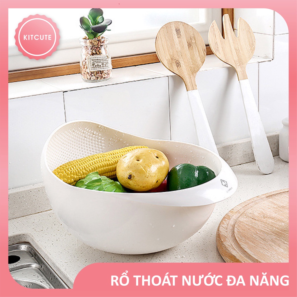 Rổ nhựa rửa rau, trái cây, vo gạo đa năng thoát nước thông minh ...