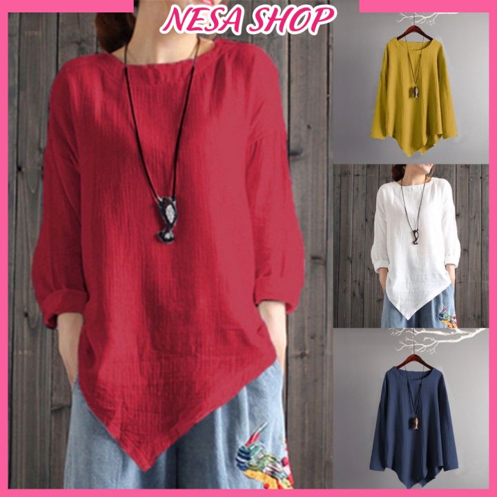 Áo Kiểu Nữ Đẹp Nesa Shop, Áo Nữ Áo Kiểu, Chất Liệu Đũi Trơn Loại 1, Áo Kiểu  Tà Nhọn Phong Cách Hàn Quốc Akh.44 | Shopee Việt Nam