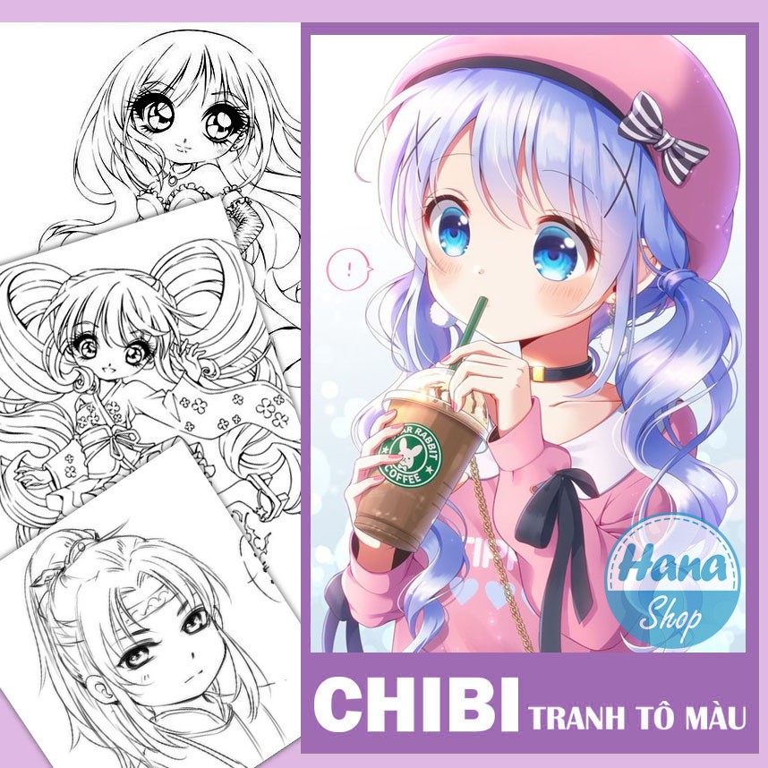 Tranh Tô Màu Anime Chibi(20-60 Tranh) Khổ A5, Chấy Giấy Dày Đẹp | Shopee  Việt Nam