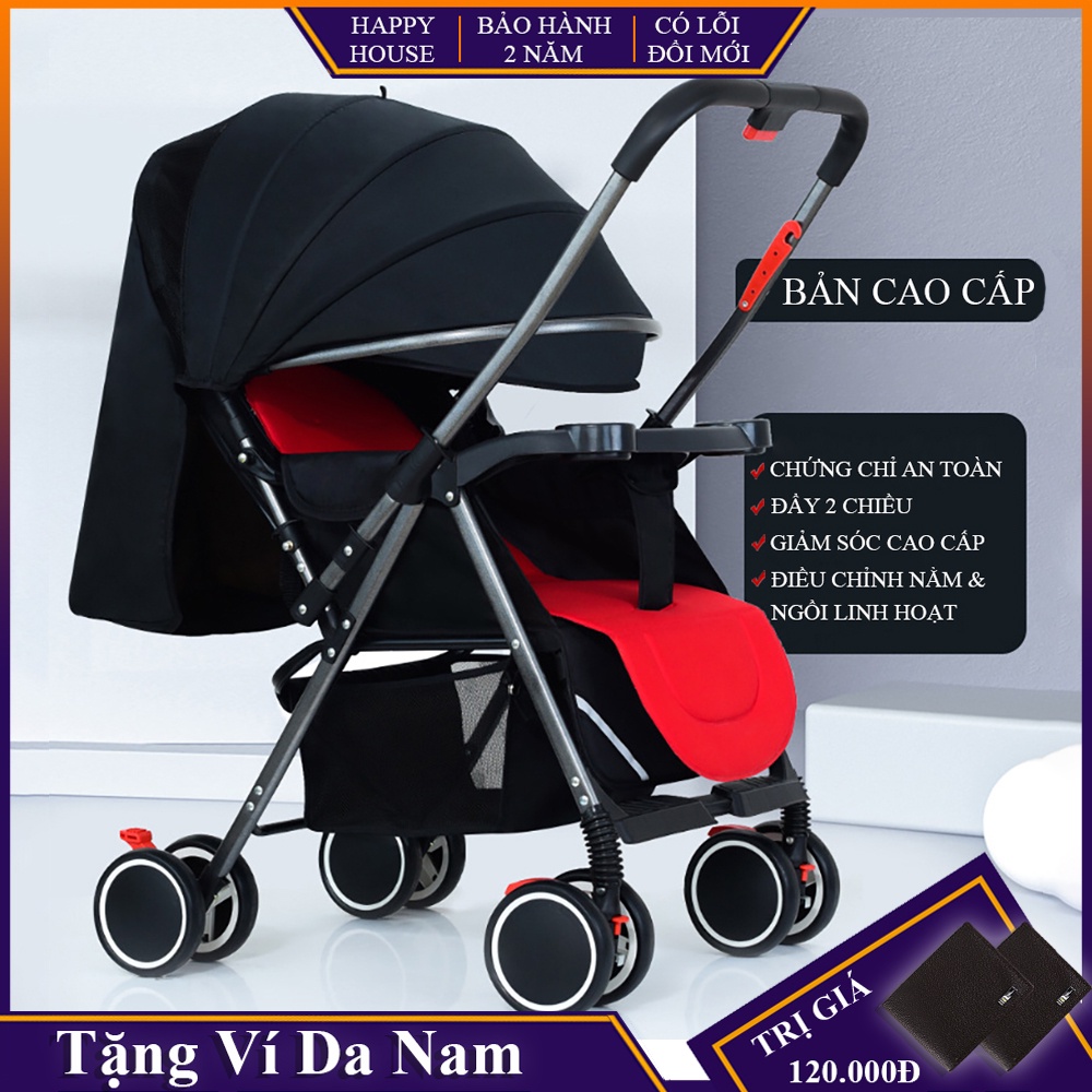 Xe đẩy cho bé, xe nôi em bé gấp gọn 2 chiều cao cấp có giảm xóc tặng ...