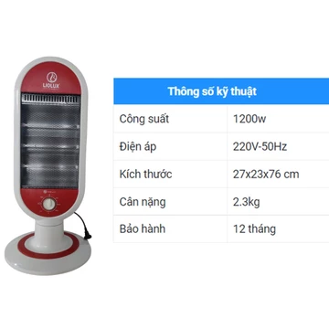 Quạt sưởi 3 bóng Liolux, Đèn sưởi dáng đứng, diên tích sưởi rộng 25m2, Máy sưởi ấm phòng ngủ mẫu mới tiếp kiệm điện năng