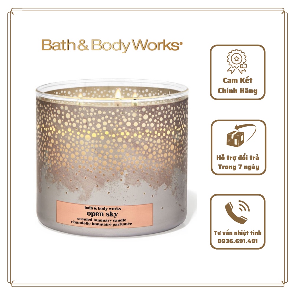 Nến Thơm Bath & Body Works OPEN SKY 3 Bấc 411g | Shopee Việt Nam