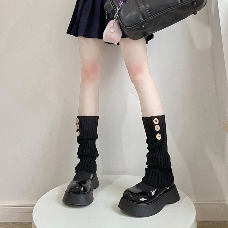 Giày boot tất cổ cao phong cách Gothic preppy dành cho sinh viên