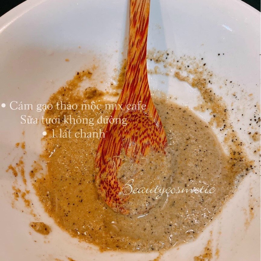 100g Cám gạo sữa thảo mộc mix cafe loại 1 -  Hạt mịn cho mặt và body - Nguyên chất 100%, không chất bảo quản