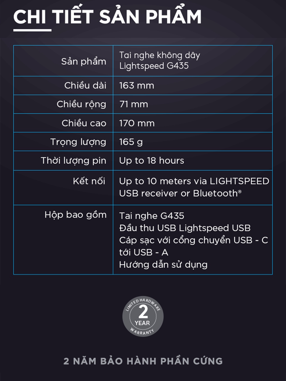 Mô tả Tai nghe gaming Bluetooth và Lightspeed Logitech G435 Mic ảo tích hợp PC Mobile PS5 - 10