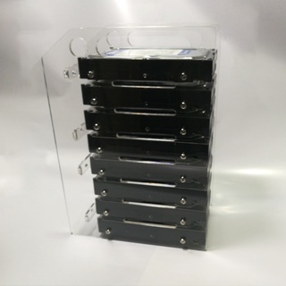 Dusur Khay Nhựa acrylic Nhiều Tầng Đựng Ổ Cứng 3 5in hdd ssd diy Có Quạt Tản Nhiệt