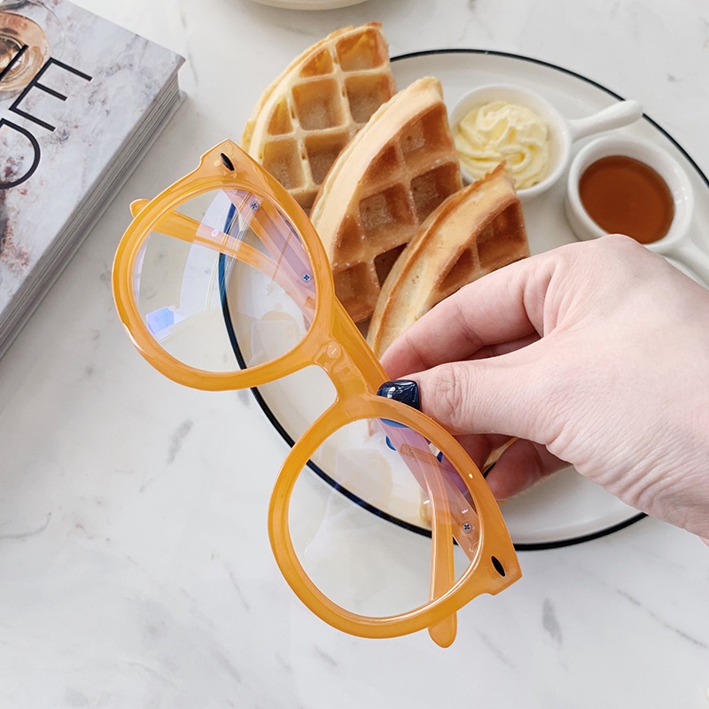 Kính cận thời trang nữ gọng tròn mắt kính không độ chống tia UV phong cách Hàn Quốc đẹp cute giá rẻ HANASO 063