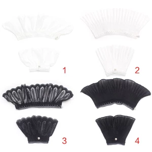 GODD Vintage Nữ Xếp Ly Xù Trang Trí Sừng Vòng Vòng Rỗng Thêu Ren Hoa Tay Áo Giả Co Giãn Cổ Tay Chiến Tranh