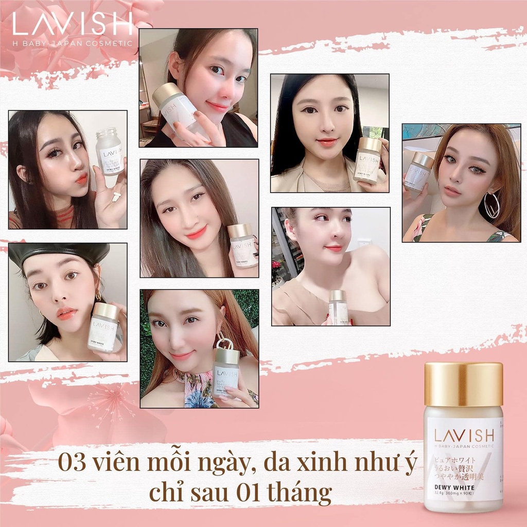 Ảnh DEWY WHITE LAVISH H BABY - 90 viên - Viên uống Nhật Bản làm trắng và căng bóng da 4