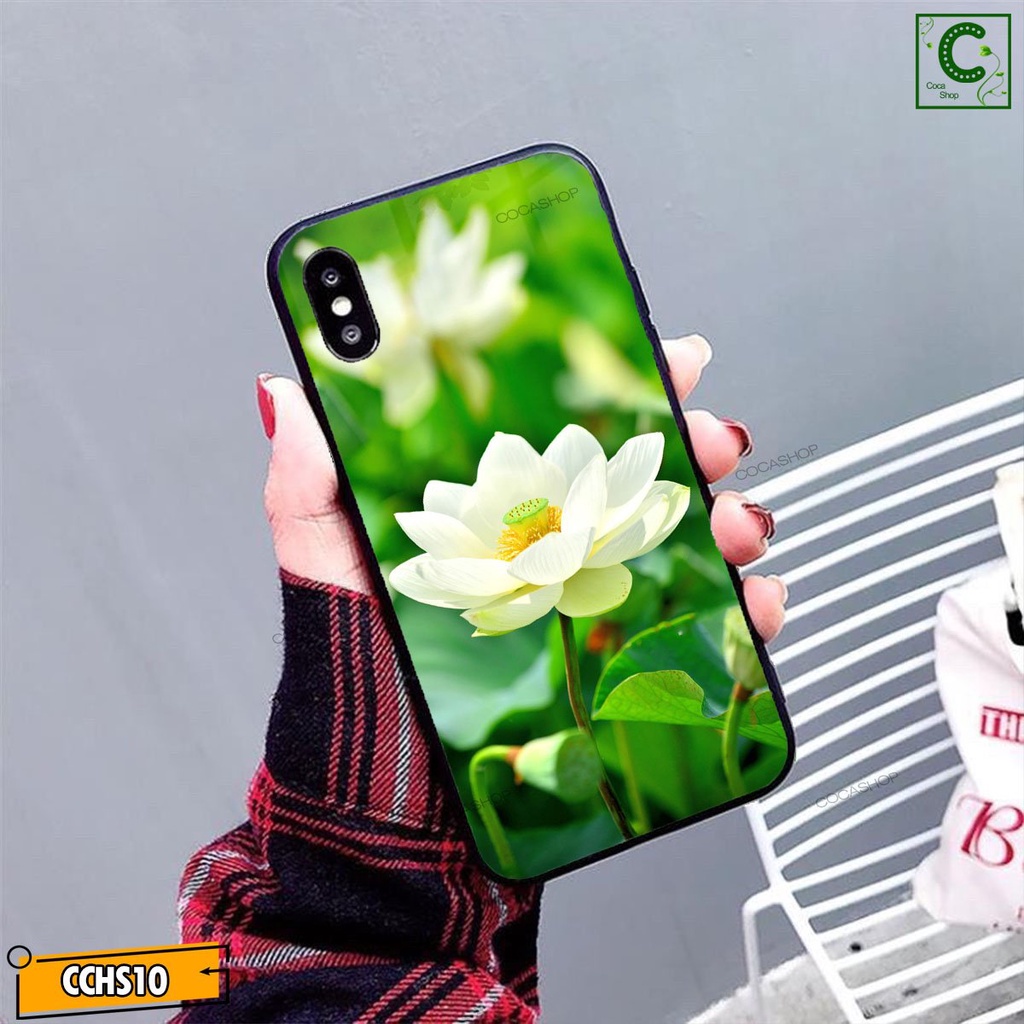 Ốp lưng iphone mặt kính in hình siêu nét  - Bông sen trắng vươn nắng  - 6/6plus/6s/6splus/7/7plus/8/8plus/x/.....