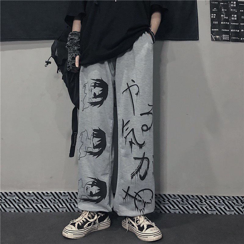 SIÊU CHẤT 🌸 Quần nỉ unisex nam nữ form rộng in hoạ tiết hoạt hình (JOGGER ỐNG XUÔNG DÀI 90CM) 9999