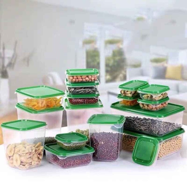 Bộ 17 hộp nhựa cao cấp đựng thực phẩm bảo quản tủ lạnh tiện lợi