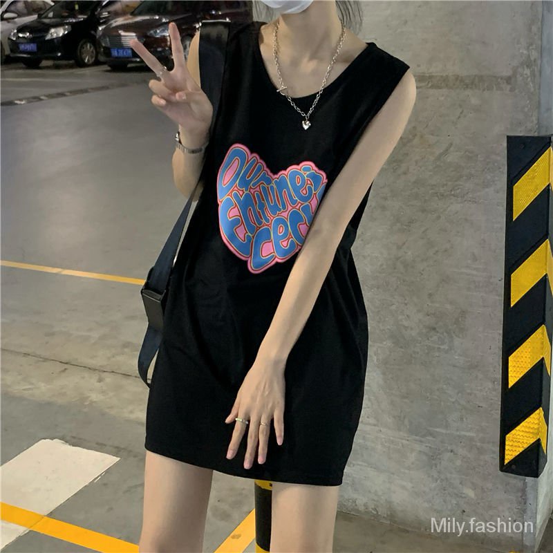 Milyfashion Mới In Áo Vest Phong Cách Hàn Quốc Áo Khoác Ngoài Rời Phù Hợp Với Áo Vest Không Tay T M9x0