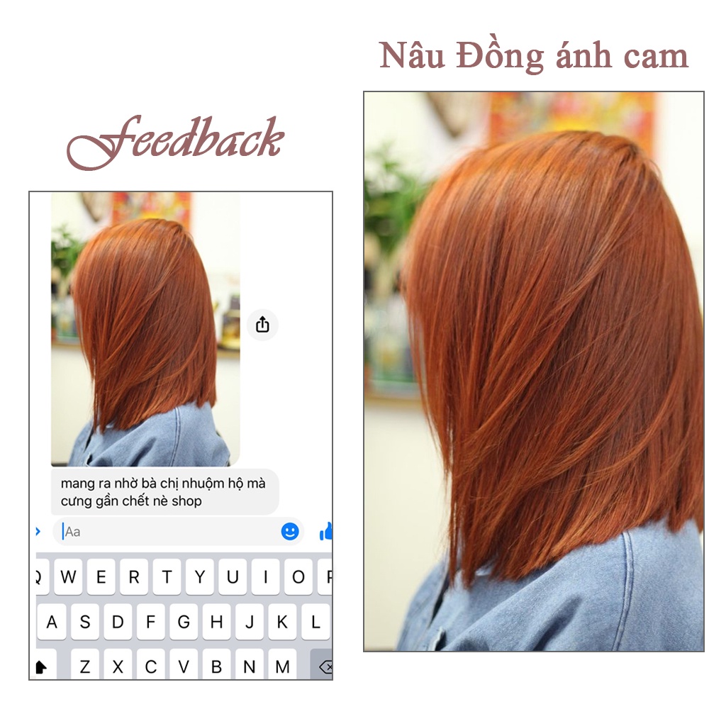 Thuốc nhuộm tóc NÂU ĐỒNG ÁNH CAM  100ML màu nhuộm lên màu chuẩn tone