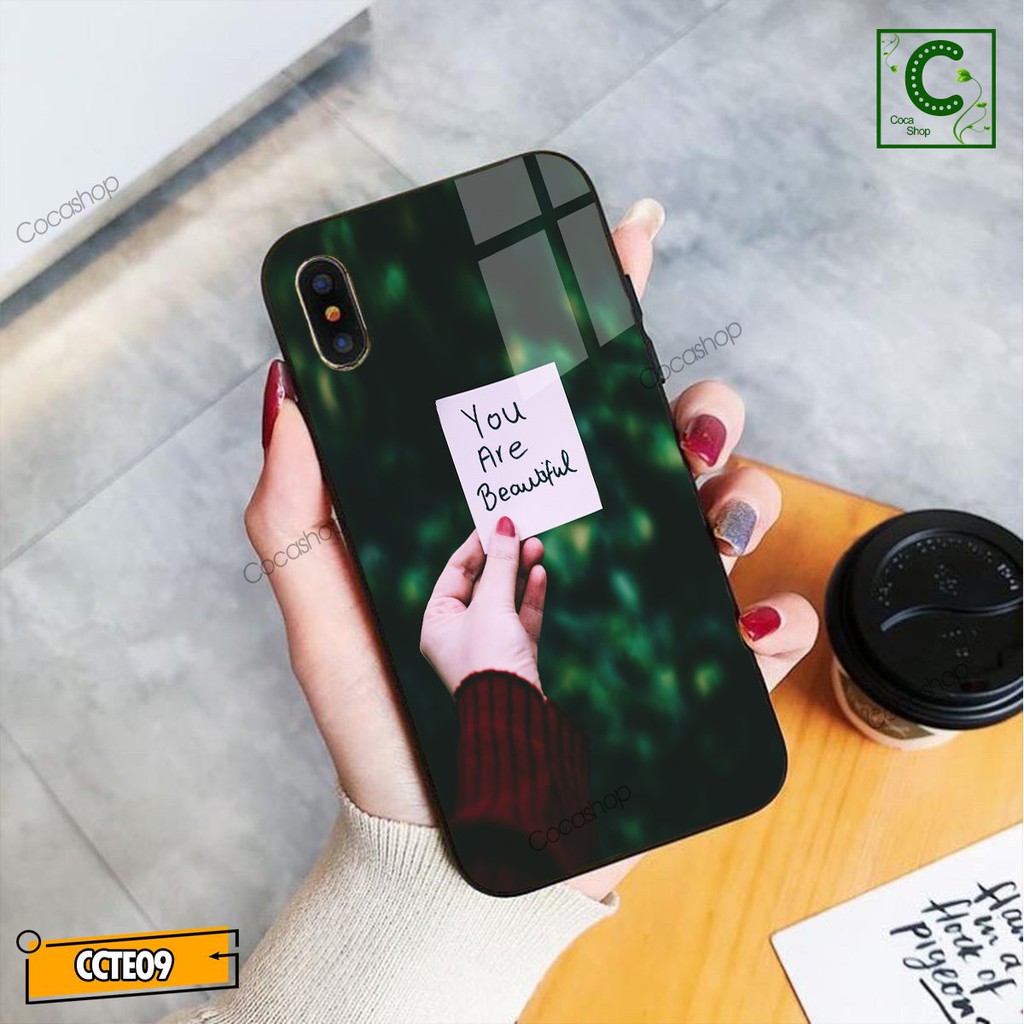 Ốp lưng iphone mặt kính sáng bóng - You are beautiful- 6/6plus/6s/6splus/7/7plus/8/8plus/x/.....