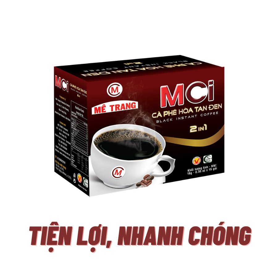 Ảnh Cà phê đen, cà phê đen hòa tan 2in1 - Mê Trang, hộp 15 gói và túi 500g 4
