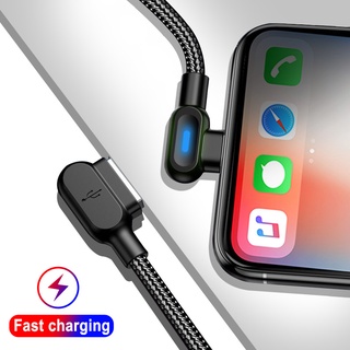 Dây Cáp Sạc Nhanh USB Micro USB / Type C 2.4A Có Đèn LED 90 Độ Chuyên Dụng Cho Android