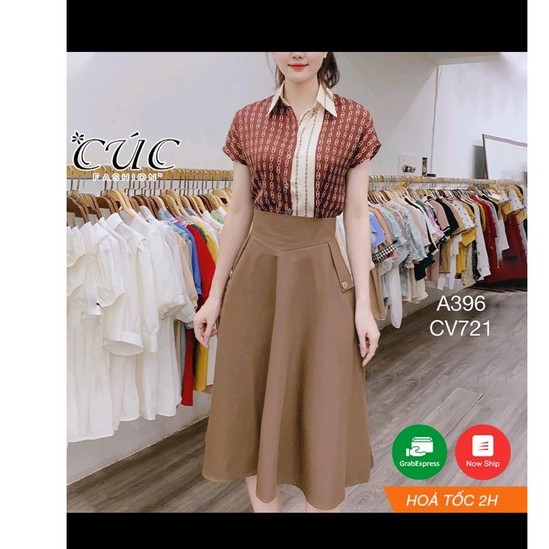 chân váy xòe  thời trang công sở dự tiệc. may tại xưởng với chất vảu tuyết mưa cao cấp