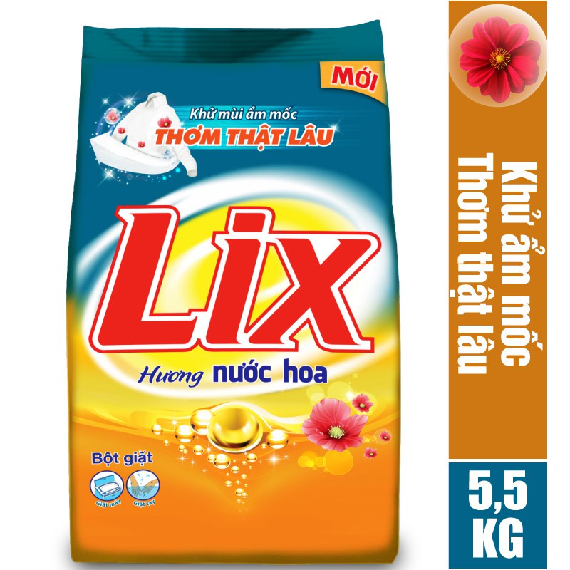Ảnh Bột giặt Lix đậm đặc hương nước hoa thơm mát 5,5 Kg PD575 giúp loại bỏ ẩm mốc làm sạch mọi vết bẩn cứng đầu giữ quần áo 3