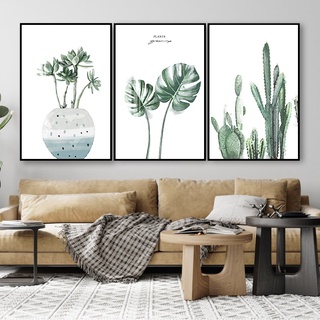 Tranh Treo Tường Xương Rồng - Tranh Hoa Lá Treo Phòng Khách, Phòng Ngủ, Hành Lang Laminate Tráng Gương