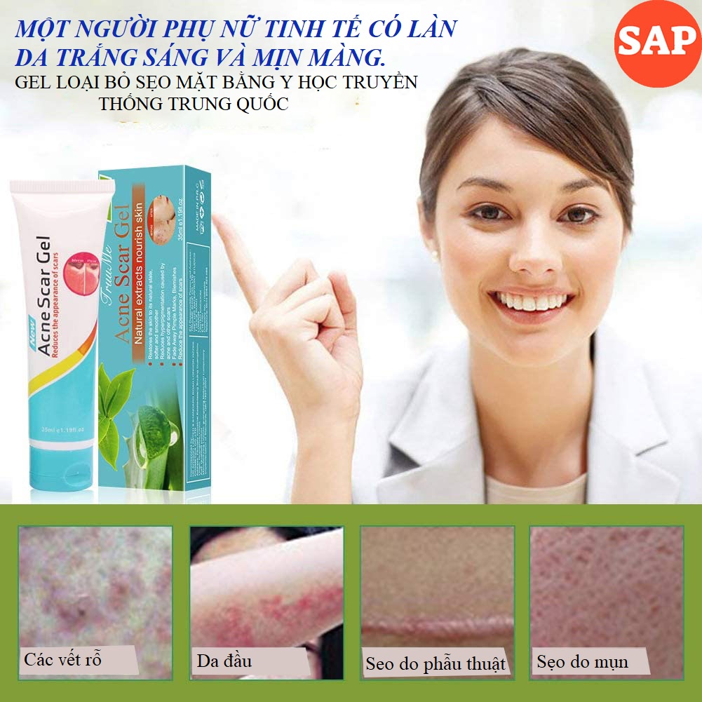 Gel Giảm Mụn, Mờ Sẹo Thâm Do Mụn, Sẹo Do Phẫu Thuật Laoshiya Acne scar gel