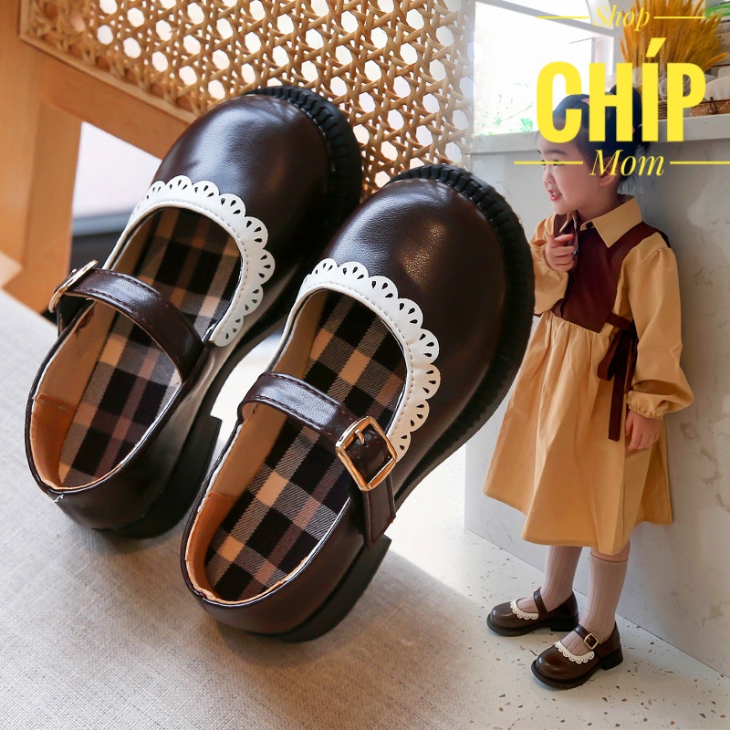 giày búp bê bé gái giày bệt cho bé da PU mềm êm chân bánh bèo nàng thơ kiểu dáng hàn quốc QCCC full hộp 1520 A7A