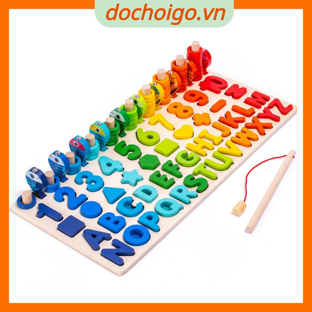 Bộ bảng số thông minh bảng học chữ cái số trò chơi câu cá đồ chơi phát triển trí tuệ