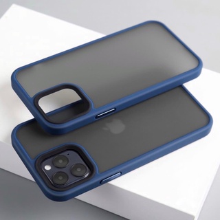 Ốp lưng nhám viền màu chống sốc, chống bám vân cho iPhone 16 15 14 13 12 pro promax plus