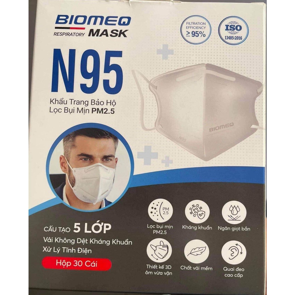 Ảnh Khẩu trang y tế 5 lớp N95 BIOMEQ MASK màu trắng chính hãng - MEDICAL 2