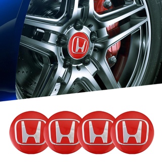 Set 4 Miếng Dán 56mm Trang Trí Trục Bánh Xe Hơi Honda City Civic Brio Accord BRV CRV HRV Jazz