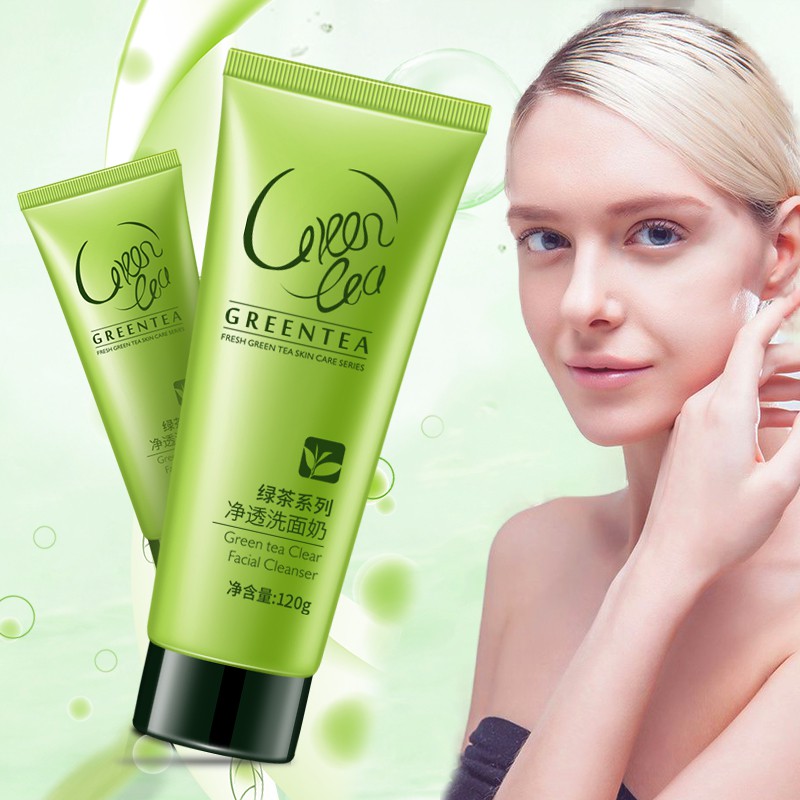 Ảnh Sữa Rửa Mặt LAIKOU 120g Chiết Xuất Trà Xanh Kiềm Dầu Chăm Sóc Da Hiệu Quả 1
